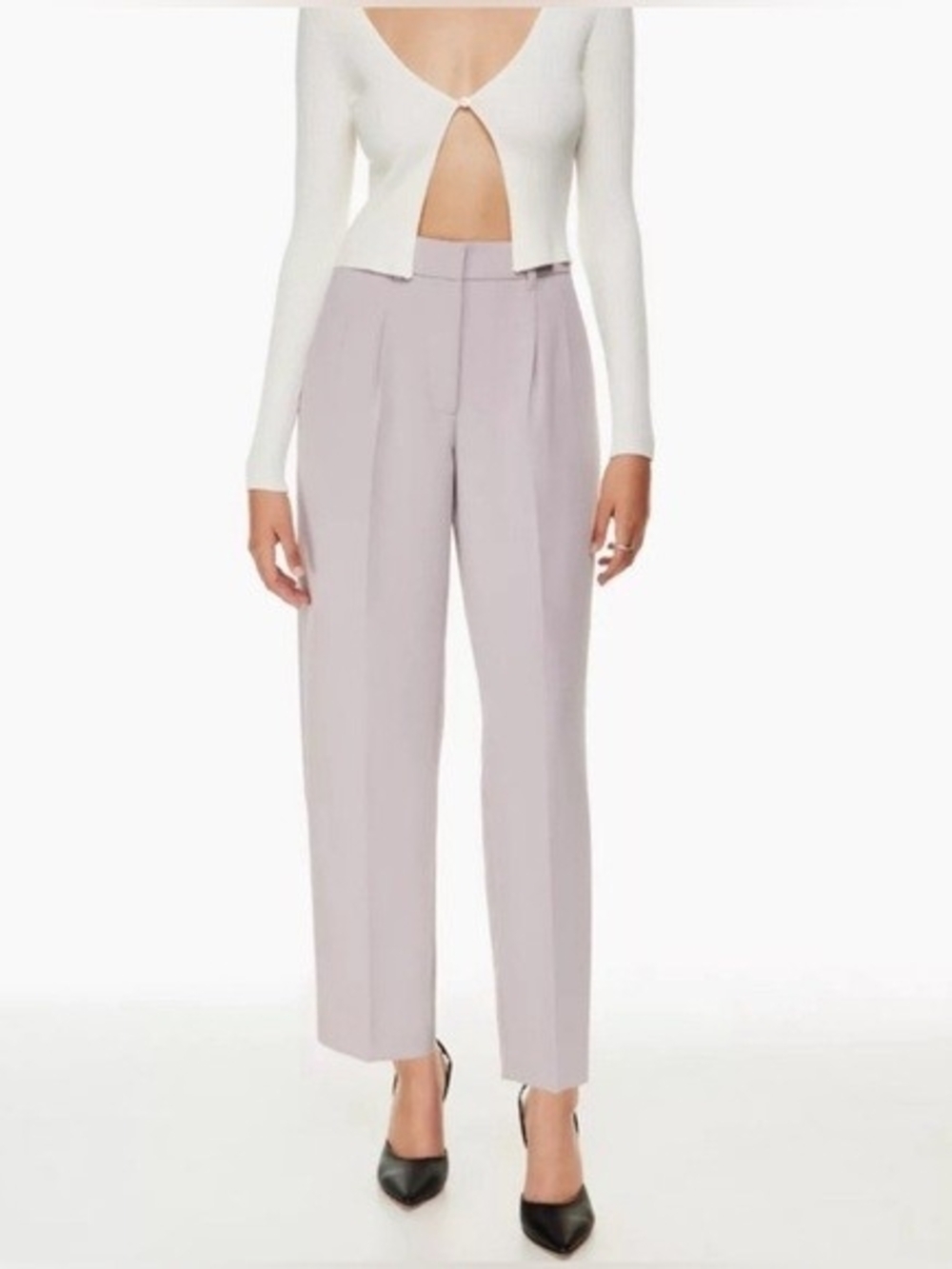NWT Aritzia Wilfred Carrot Crepe Pants (Short) - Vin Gris Size 8 - Picture 2 of 8